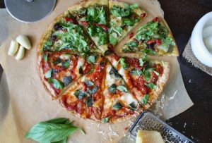 Pizza with fresh herbs
